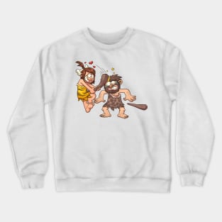 caveman love fight Crewneck Sweatshirt